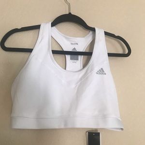 Adidas White Techfit Racerback Sports Bra Sz XL
